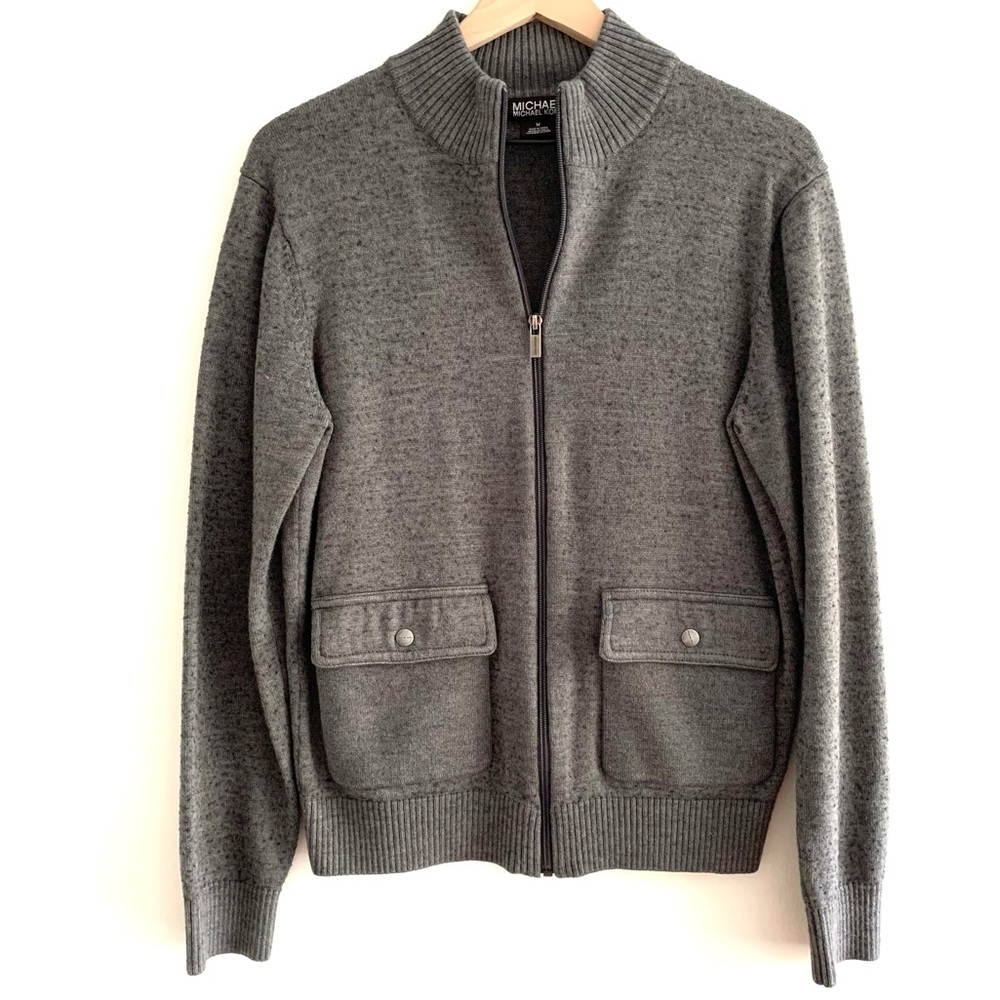 Heathered Sweater With Zip To Half Turtle - Picture 2 of 6